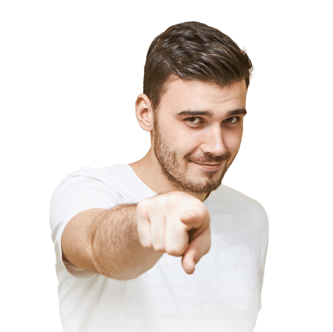 foto-de-atraente-jovem-morena-confiante-do-sexo-masculino-em-uma-camiseta-branca-casual-olhando 2